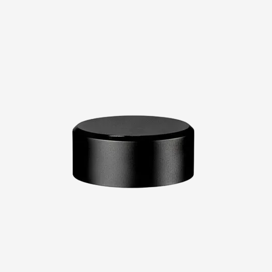 Black water bottle cap on a white background