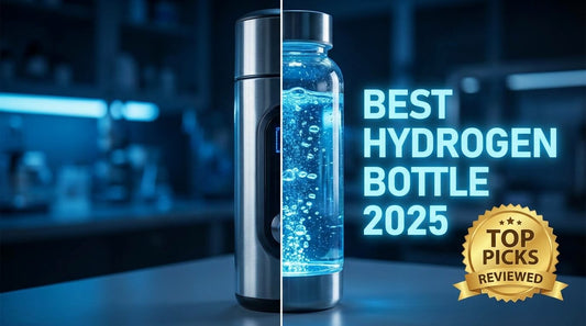 split view of two hydrogen water bottles with top picks badge