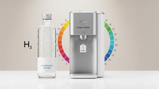 water bottle next to a kangen machine