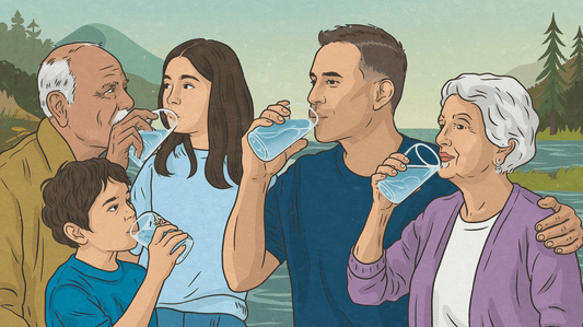 group of people drinking water