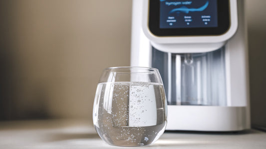 hydrogen water machine and a glass of water