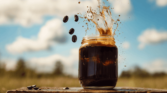 jar with coffee in a natural environment