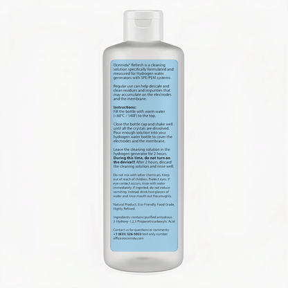 Solución de limpieza para generadores de agua hidrogenada 