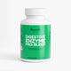Bottle of digestive enzyme supplement with green label on a white background