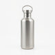 Stainless steel water bottle on a white background