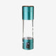 Teal and clear portable hydrogen water bottle on a white background