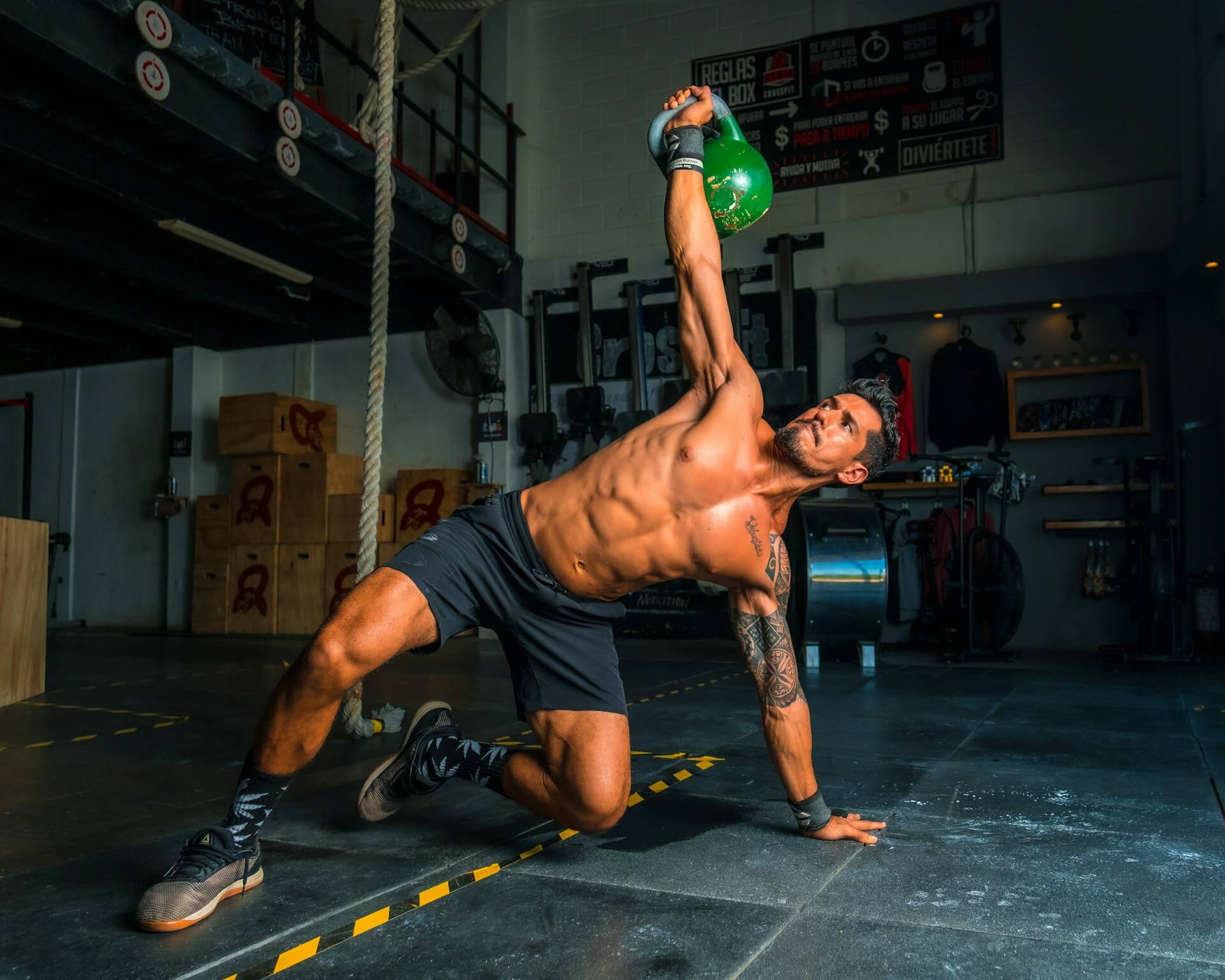 man training in gym