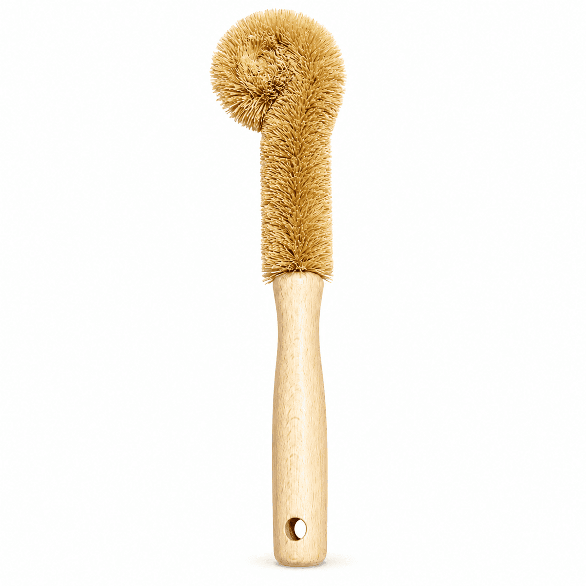 Ocemida Plastic-Free Bottle Brush for Wide Mouth Water Bottles, Tumblers and Jars, Natural Bristles and Wood Handle