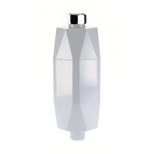 Compact Elegance White Faceted Shower Filter- Ocemida Water