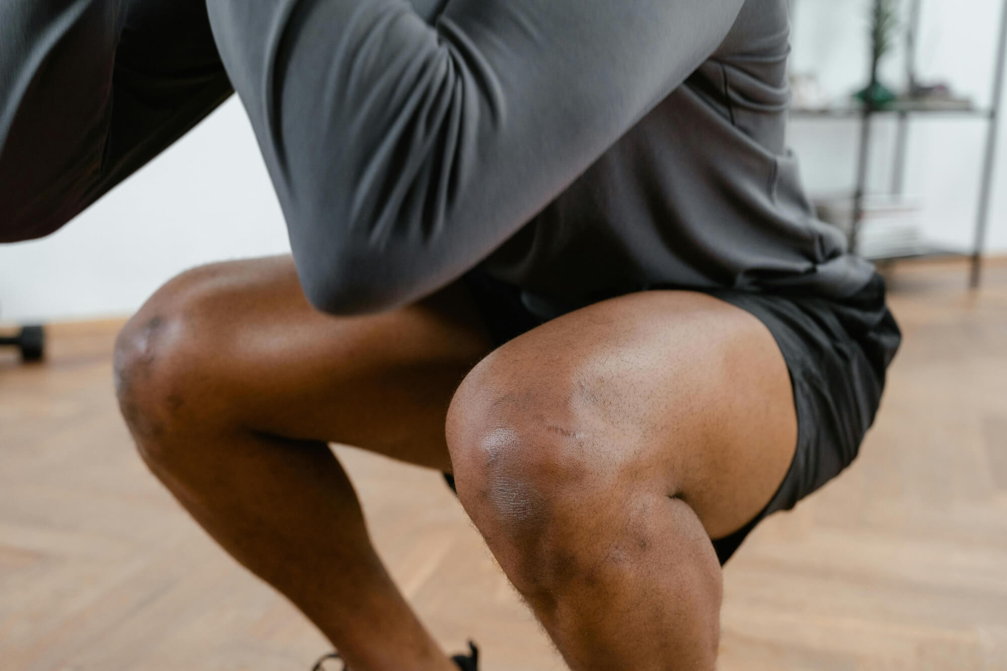 a man doing squats