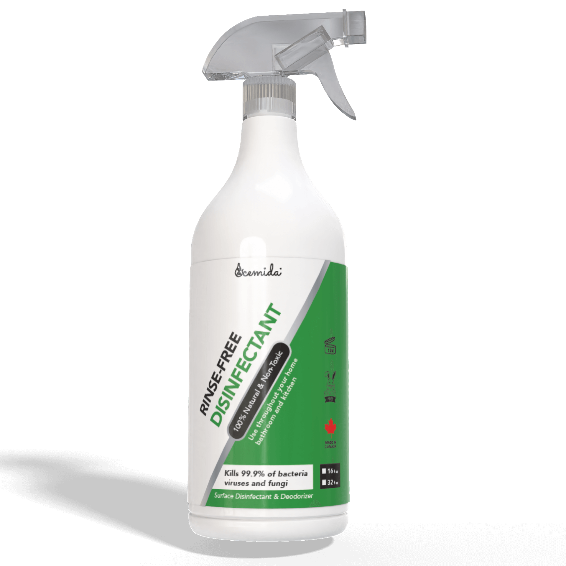 Natural Rinse Free Disinfectant - Hypochlorous Acid 0.02% - 16 fl oz